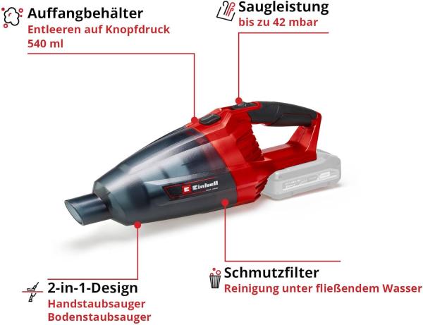 Einhell Akku-Handstaubsauger TE-VC 18 Li-Solo 2347120